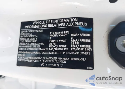 2006 Mercedes-Benz Cls 500 from USA, damaged, VIN WDDDJ75X16A015290